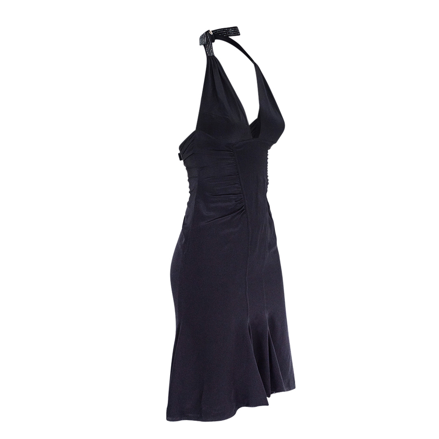 SS 2005 Black Halter Silk Dress