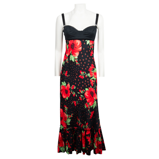 00's Floral Flamenco Bra Dress