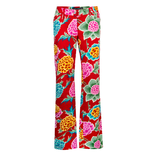 00's Red Floral Pants