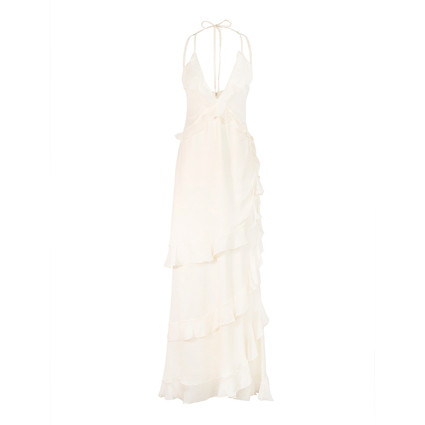 SS 2005 Runway Ivory Layered Fringe Dress