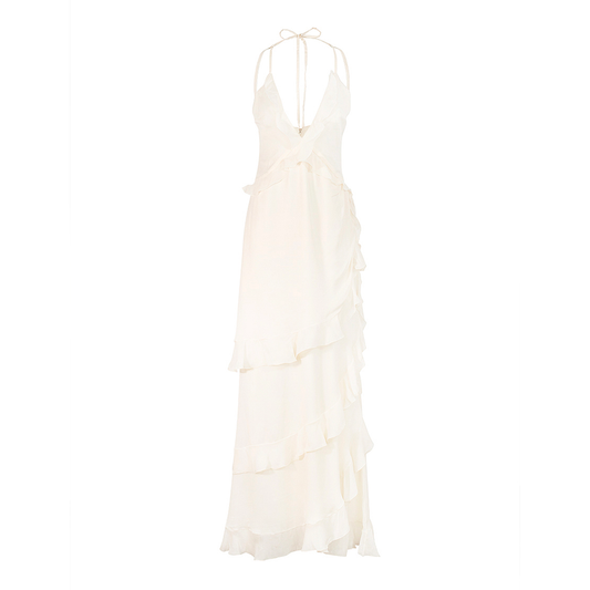 SS 2005 Runway Ivory Layered Fringe Dress
