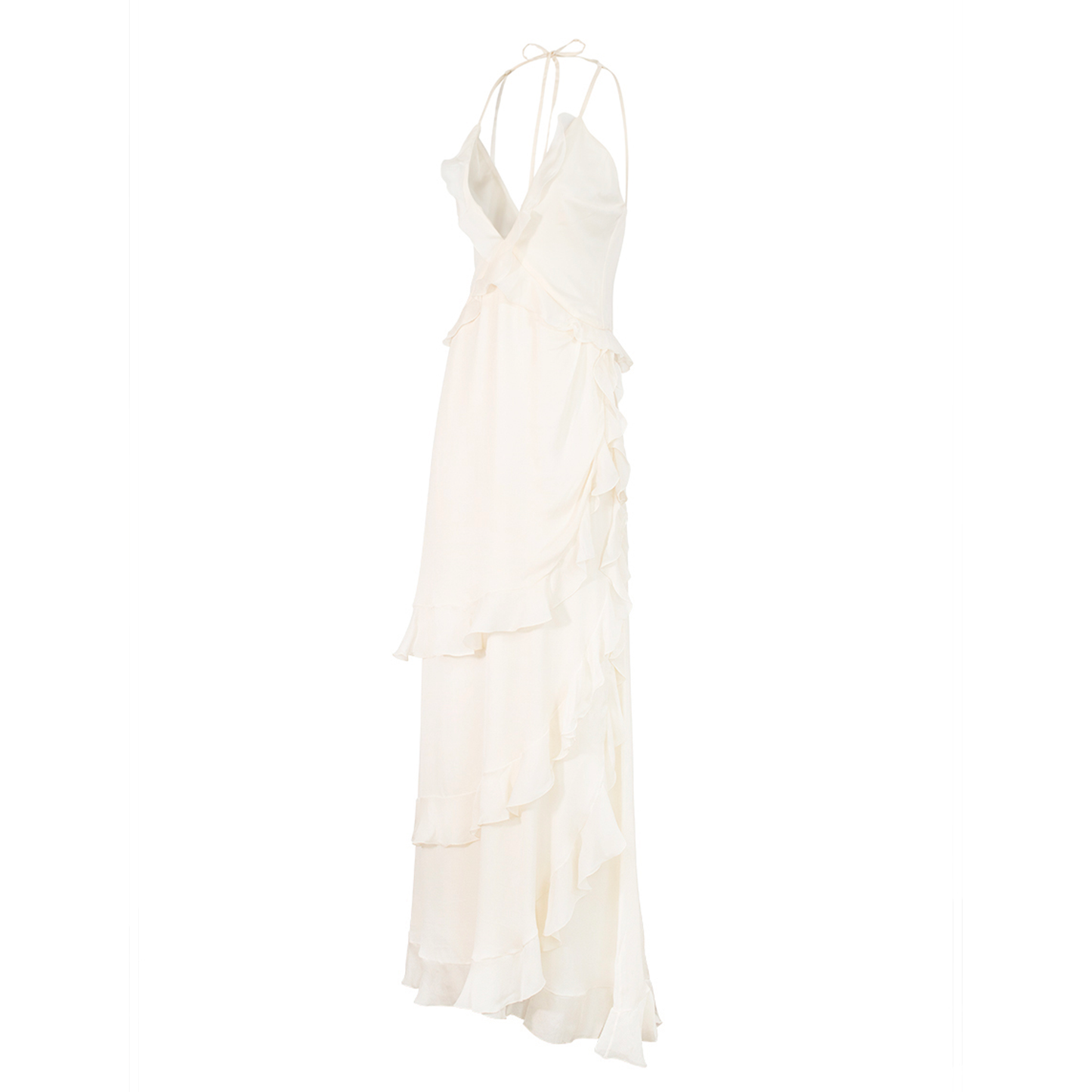 SS 2005 Runway Ivory Layered Fringe Dress