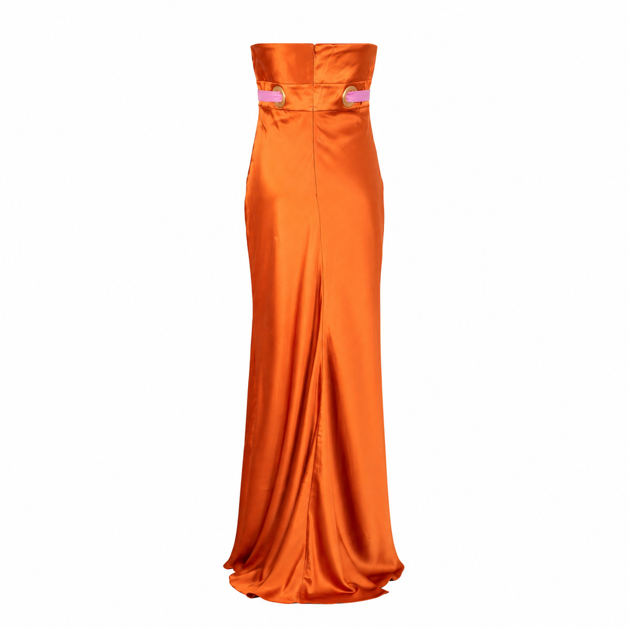 SS 2005 Orange Silk Dress with Pink Bow