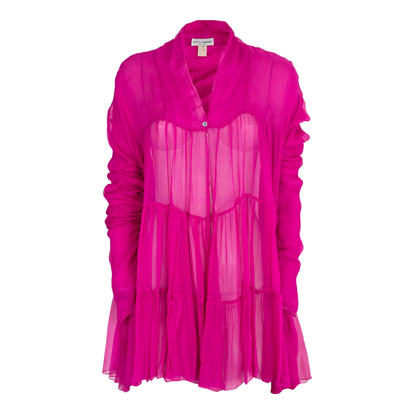 SS 1991 Fuchsia Silk Shirt Dress