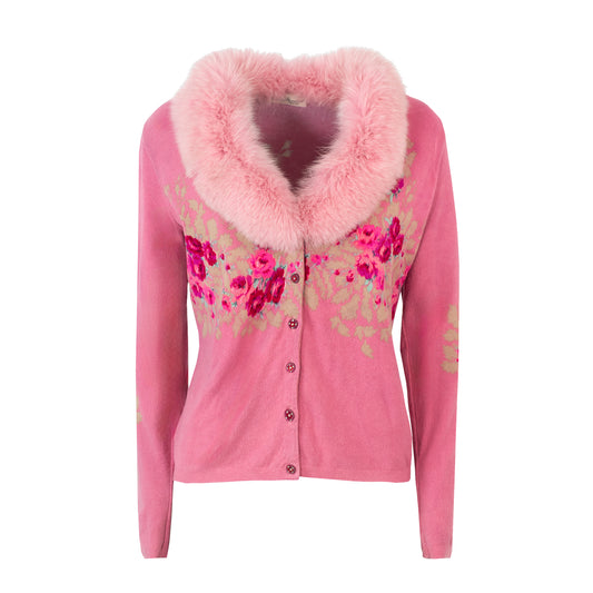 FW 1999 Pink Fur Cardigan