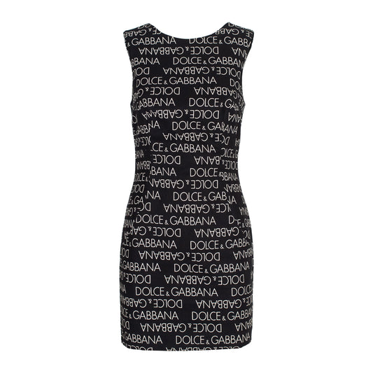 SS 1995 Black Logo Lettering Dress