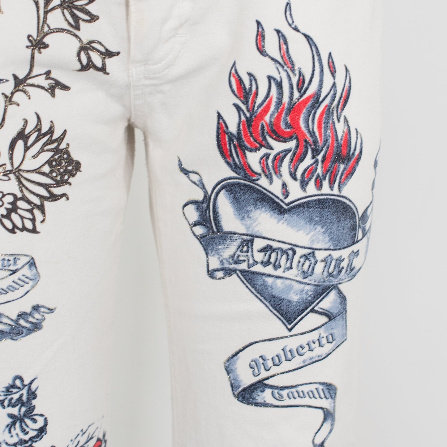 SS 2003 White Tattoo Jeans