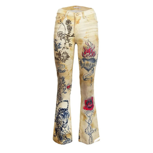 SS 2003 Yellow Tattoo Jeans