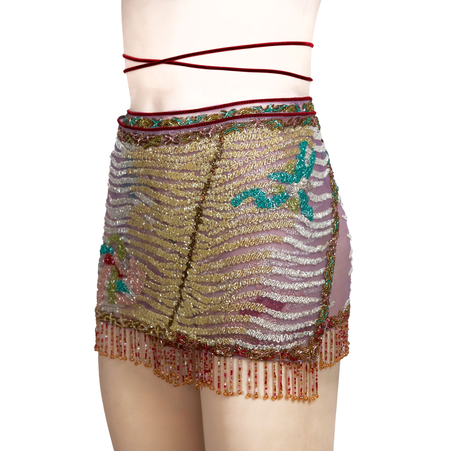 SS 2000 Embellished Wrap Mini Skirt