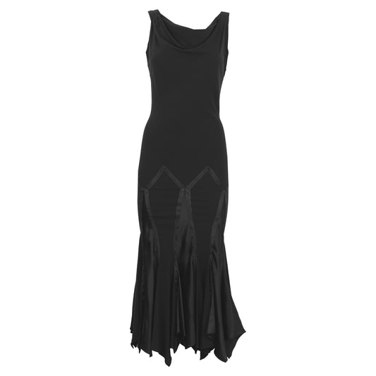 00's Black Silk Dress