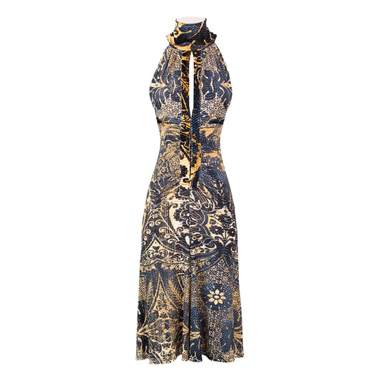 FW 2006 Gold and Blue Dress