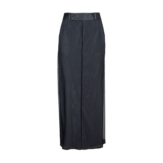 FW 1998 Black Mesh Skirt with Grey Underskirt