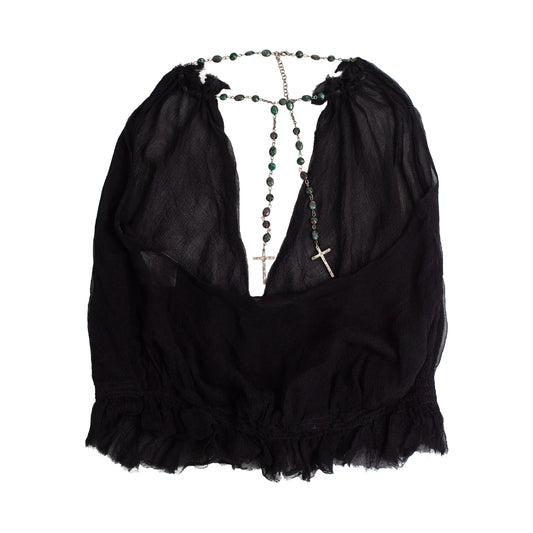 Runway SS 2003 Rosary Embellished Silk Top