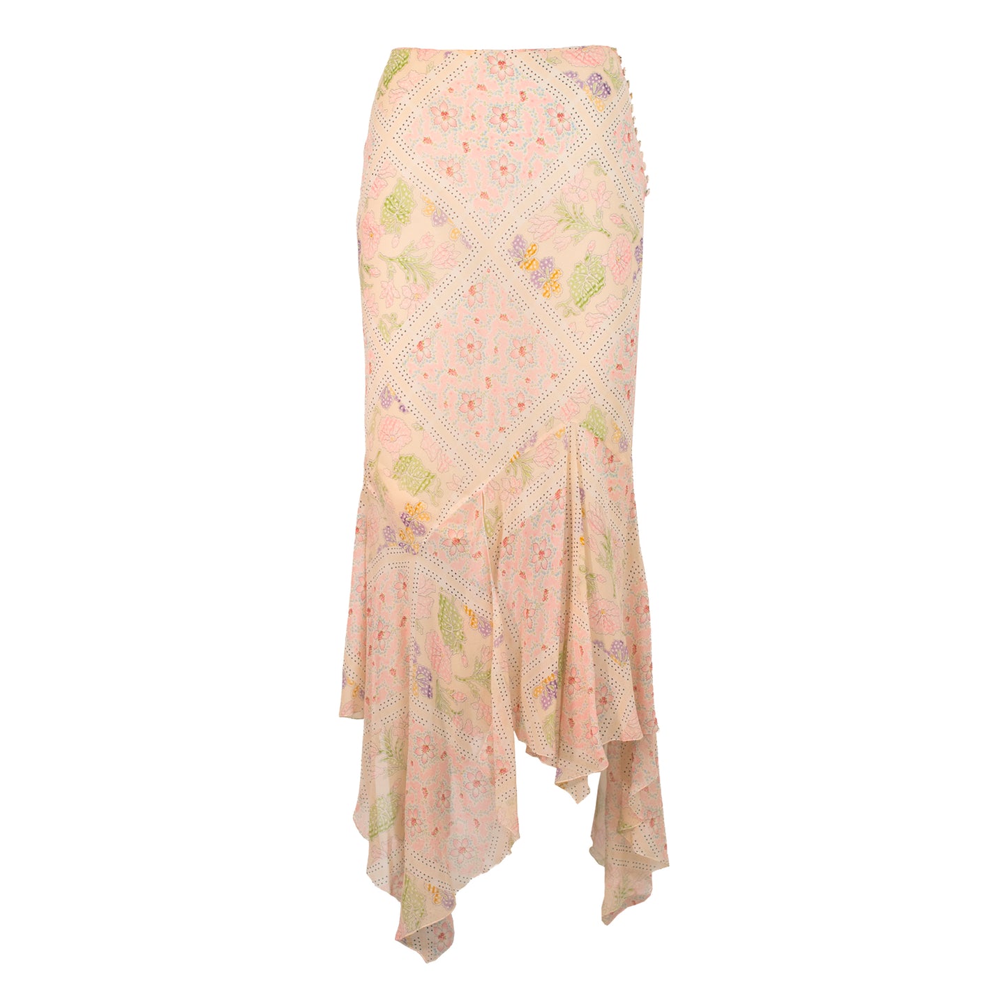 SS 2004 Long Floral Silk Skirt