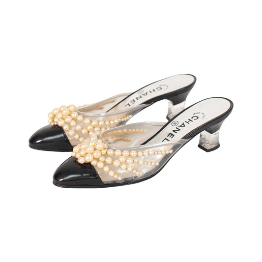 SS 1992 Transparent Heel Décolleté with Pearls