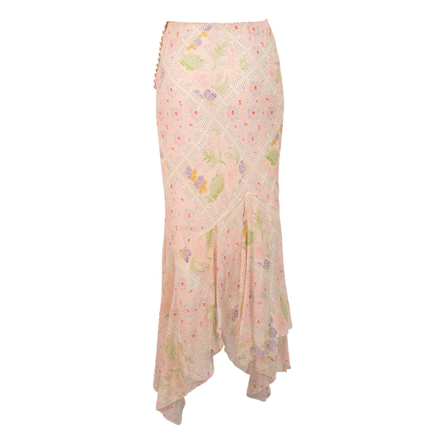 SS 2004 Long Floral Silk Skirt