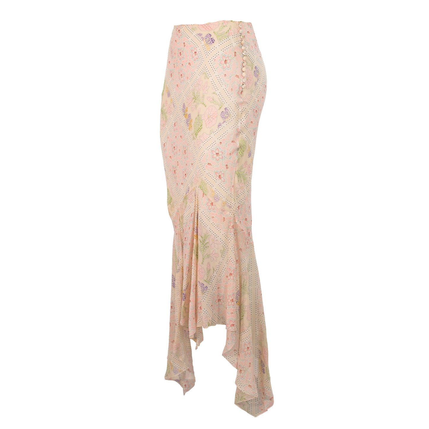 SS 2004 Long Floral Silk Skirt