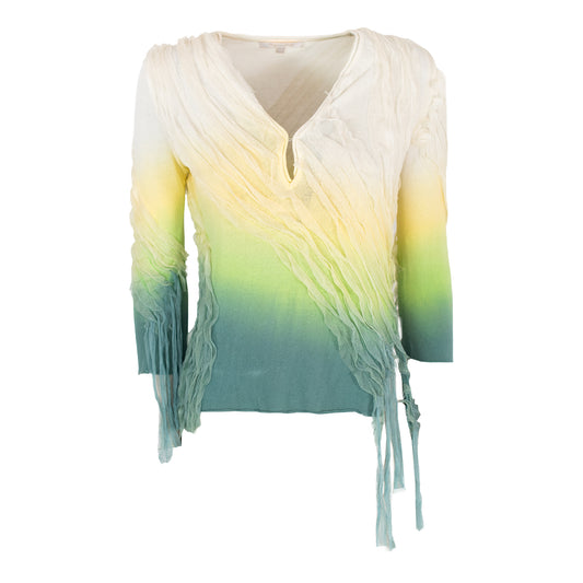 S/S 2001 Gradient Draped Top with Fringes