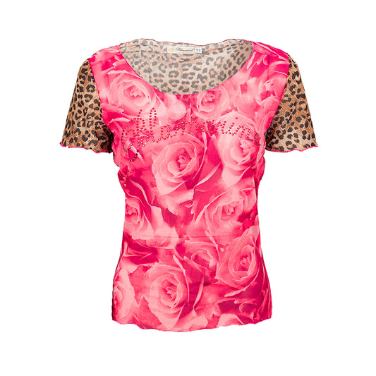SS 2000 Leopard Roses Top