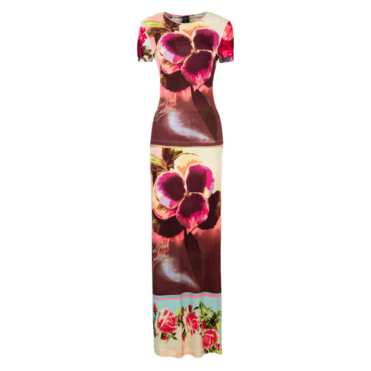 SS 2001 Floral Top and Skirt/Dress Set