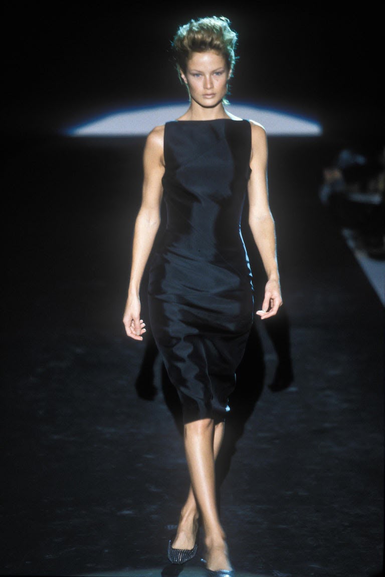 SS 1998 Black Wool Mini Dress G Buckle