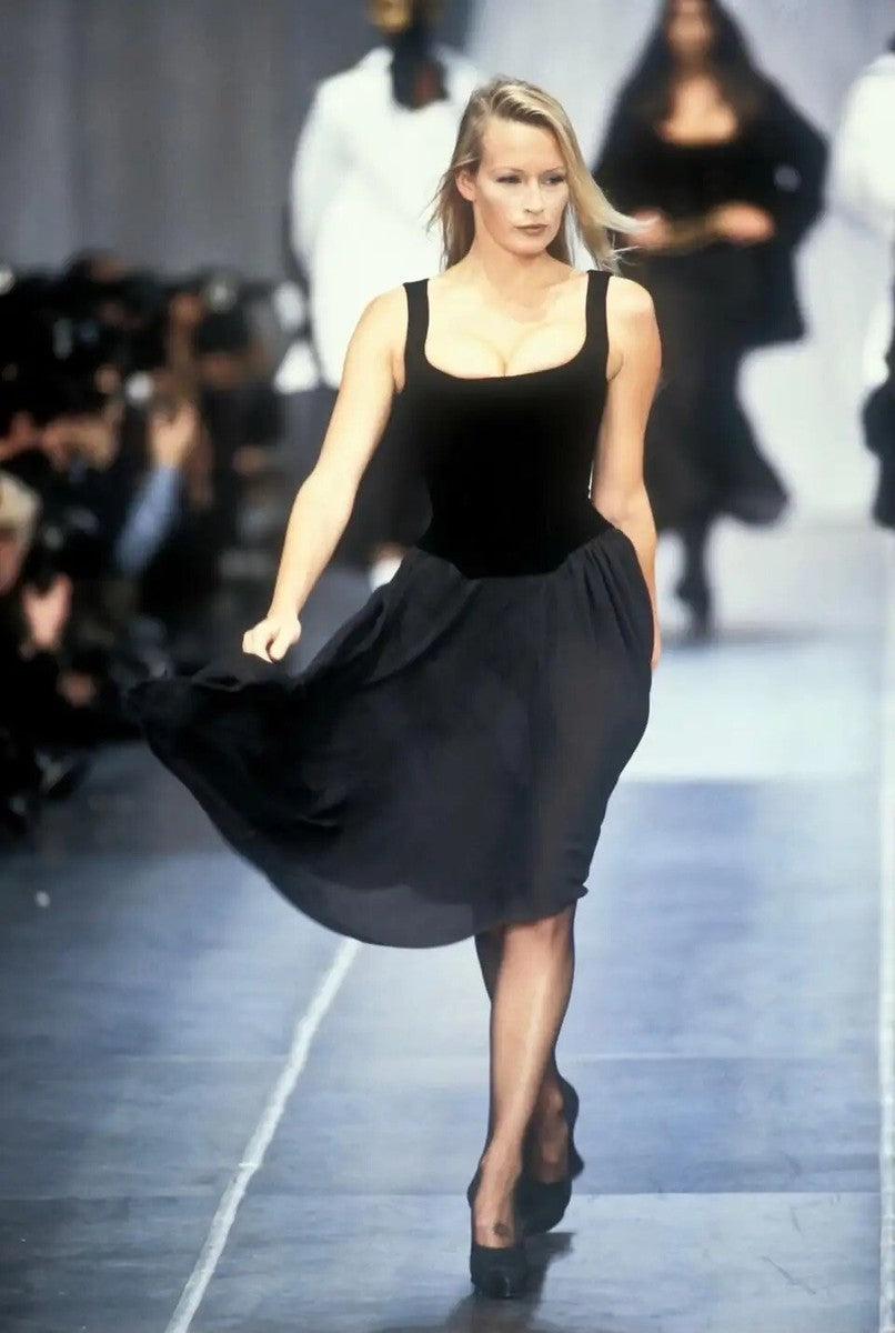 FW 1993 Long Black Corset Dress