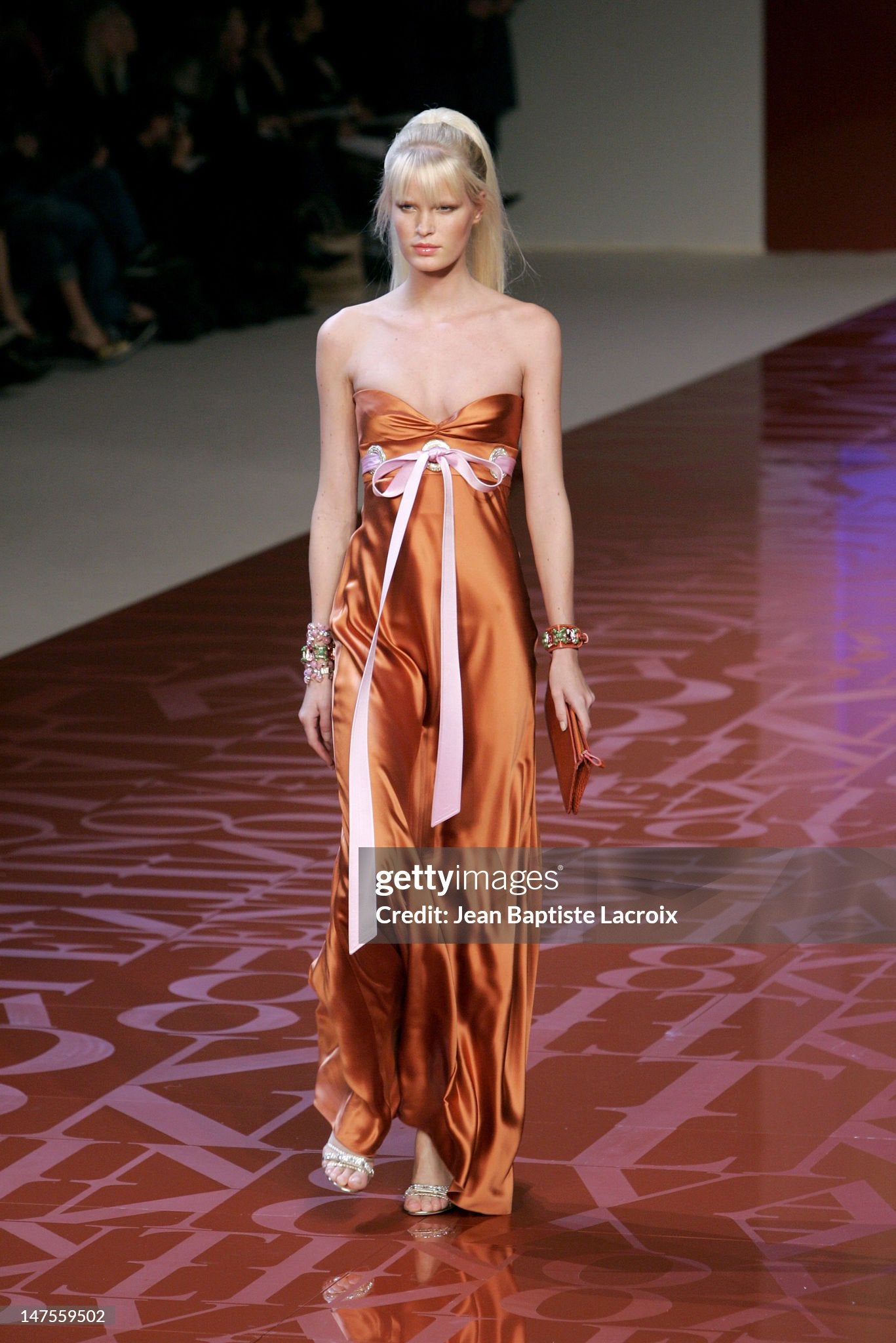SS 2005 Orange Silk Dress with Pink Bow