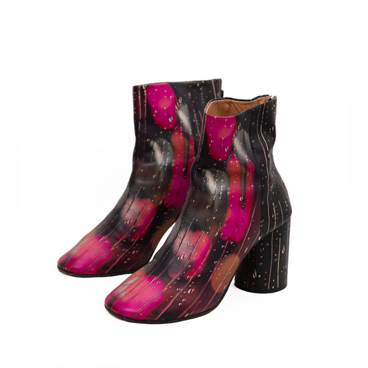 00's Raindrops Leather Ankle Boot
