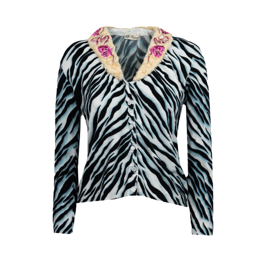 00's Zebra Fur Cardigan