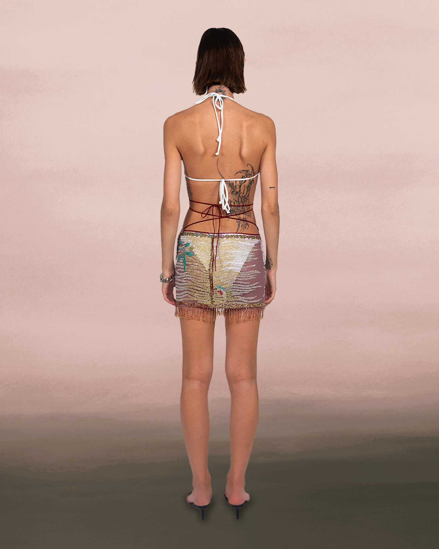 SS 2000 Embellished Wrap Mini Skirt
