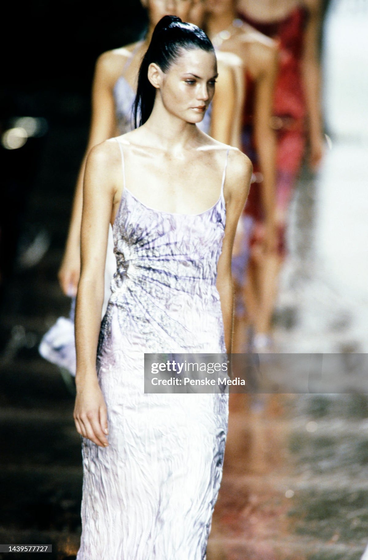 Roberto Cavalli SS 2000 lilac silk dress runway reference