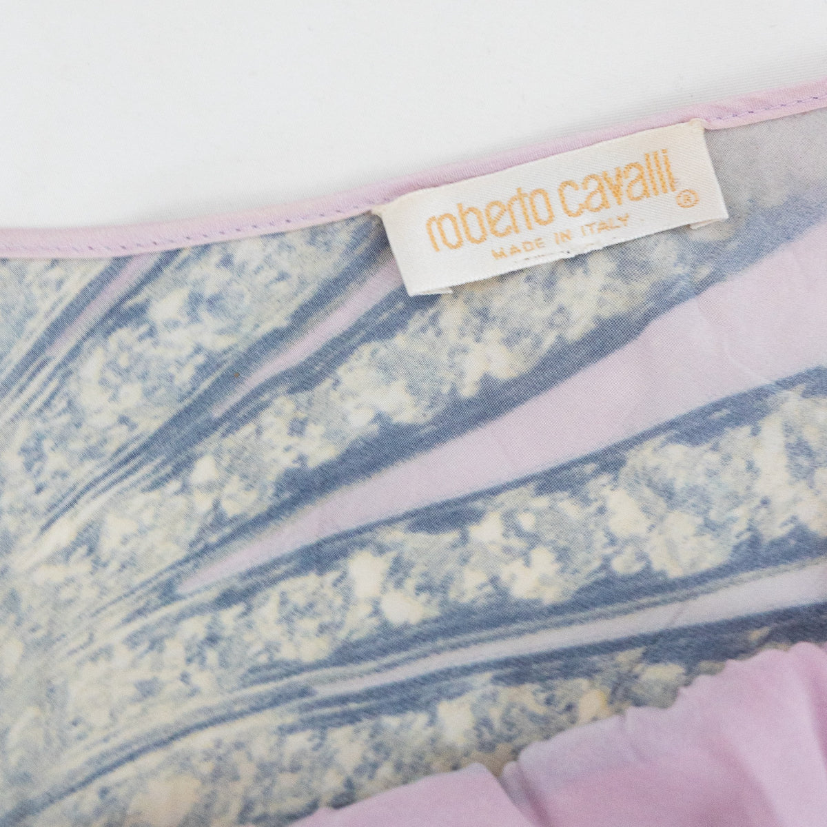 Roberto Cavalli Made in Italy brand label detail