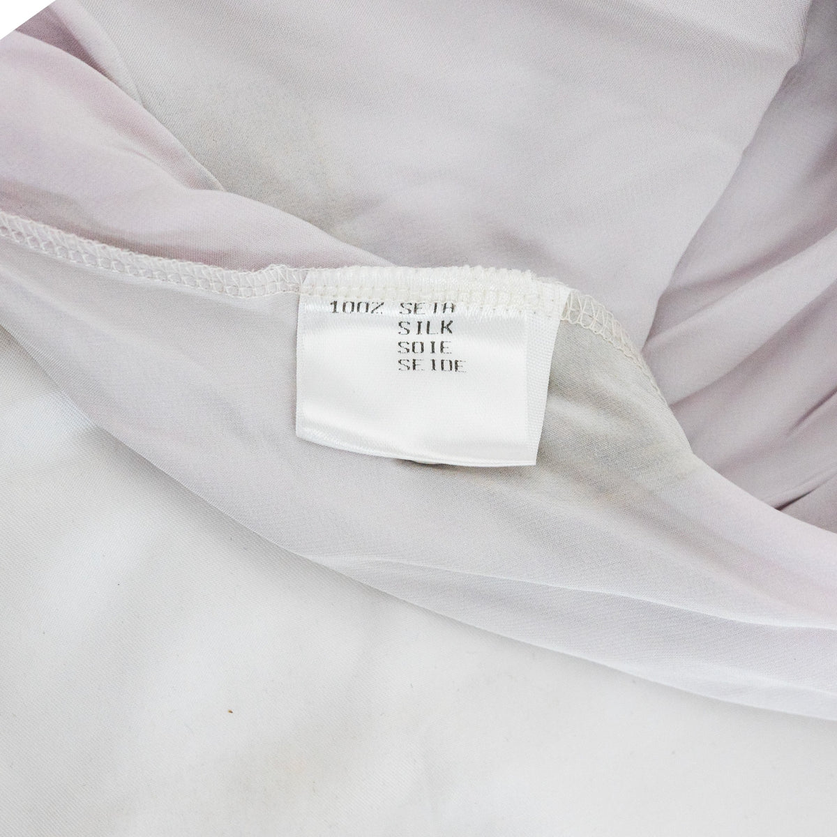 Roberto Cavalli 100 percent silk composition label detail