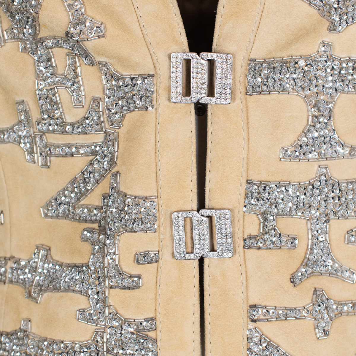 Valentino SS 2005 crystal embellished closures detail